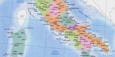 Kart over Italia regioner - Detaljert kart over Italia regioner (Sør