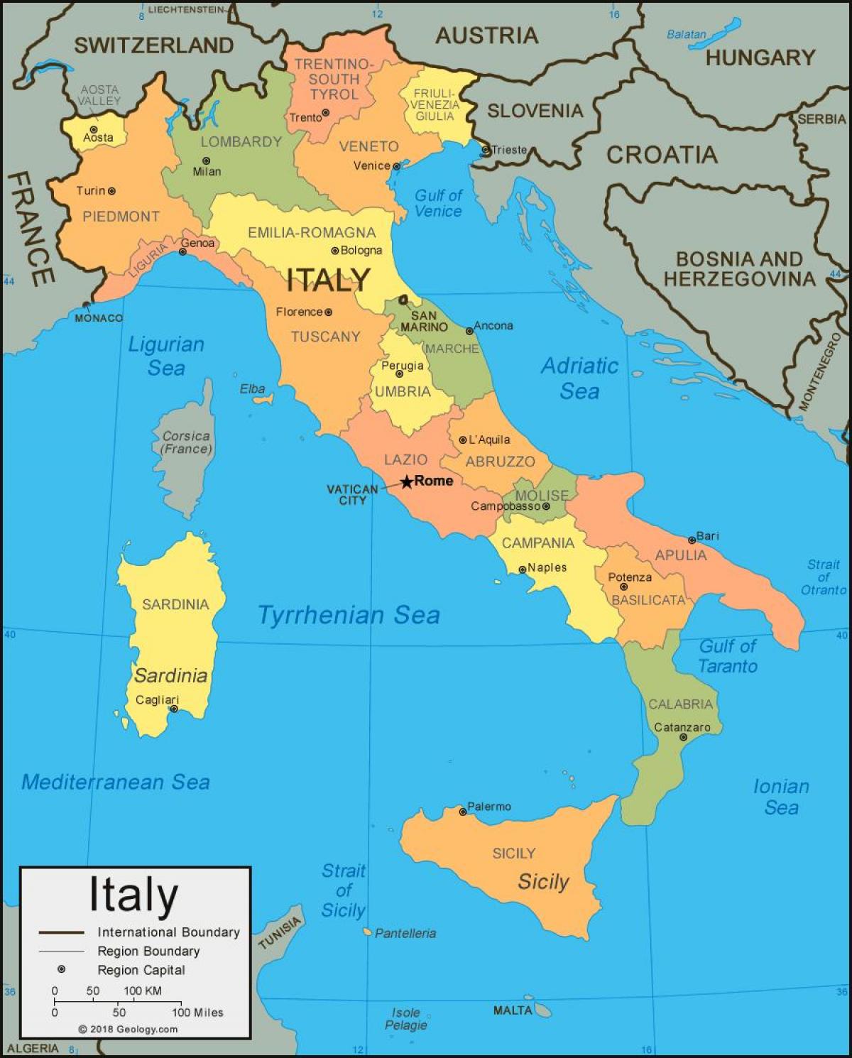 italia kart norsk Italia Kart Vis Meg Et Kart Over Italia Sor Europa Europa italia kart norsk